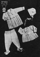 vintage pram set knitting pattern from 1930s
