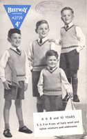 vintage boys v neck slip over tank top knitting pattern from 1940s
