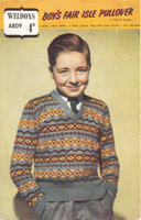 vintage boys v neck fair isle jumper pattern 1940s