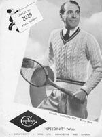 vintage ments tennis or criket jumper knitting pattern 1930s