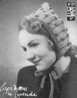 ladies hood and and gloves knitting pattern from 1940