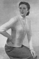 ladies angora cardigan knitting pattern from 1940s