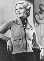 ladies zip jacket knitting pattern from 1938