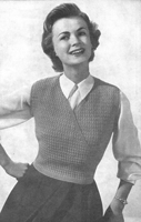 ladies crochet waistcoat pattern from 1940s