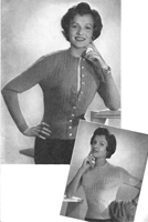 ladies twinset knitting pattern from 1950