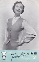 vintage ladies waistcoat knitting pattern 1940s