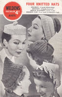 1940s ladies wartime vintage hats world war two knitting pattern reenactment knitting pattern
