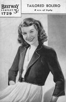 vintage ladies knitting pattern 1940s ladies bolero jacket 1940s wartime war