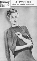 vintage knitting pattern ladies 1940s jumper