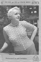 vintage ladies fuller figure cardigan knitting pattern from 1940s