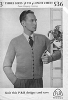 vintage mens cardigan knitting pattern 1940s wartime