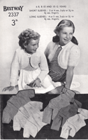 vintage girls bolero knitting pattern to fit 6 to 12 years Bestway 2337