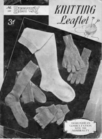 vintage  world war 2 sock knitting pattern sea boots