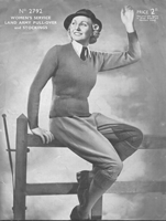 vintage land army jumper and stocking knitting pattern 1940s