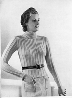 ladies polo k=neck jumper knitting pattern for ladies in the services 