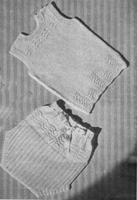 vintage vest and knitters with pattern borders from 1940s