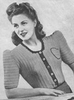 vintage ladies jacket crochet pattern from 1940s