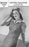 vintage ladies knitting pattern for 1940s jumper