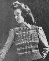 vintage ladies fair isle slipover knitting pattern from 1944