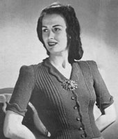 vintage ladies jumper knitting pattern from 1944