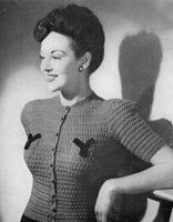 vintage ladies knitting pattern for jumper from 1944