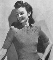 vintage ladies knitting pattern for  jumoper from 1944
