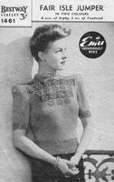 vintage fair isle knitting pattern with fair isle on the front