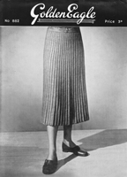 vintage ladies pleated skirt knitting pattern 1930s