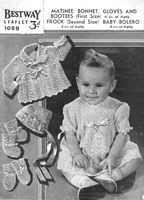 vinage baby dress set knitting pattern from 1930s
