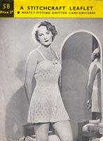 vintage ladies cami-knicker knitting pattern from 1940s