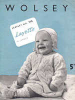vintage baby layette knitting pattern form 1940s