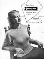 vintage sequin jumper knitting pattern from 1940s