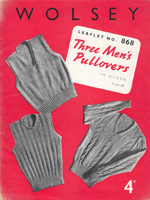 vintage wolsey knitting patten from 1940s for jumpers ans slipovers or tank tops 
