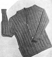 vintage rib cardigan from world war 2 services knitting 