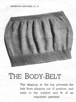 vintage bady belt knitting pattern from service knitting booklet 1940s