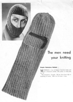 vintage balaclava knitting pattern from 1940s ww2