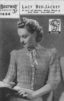 vintage ladies bed jacket knitting pattern 1940s bestway 1434