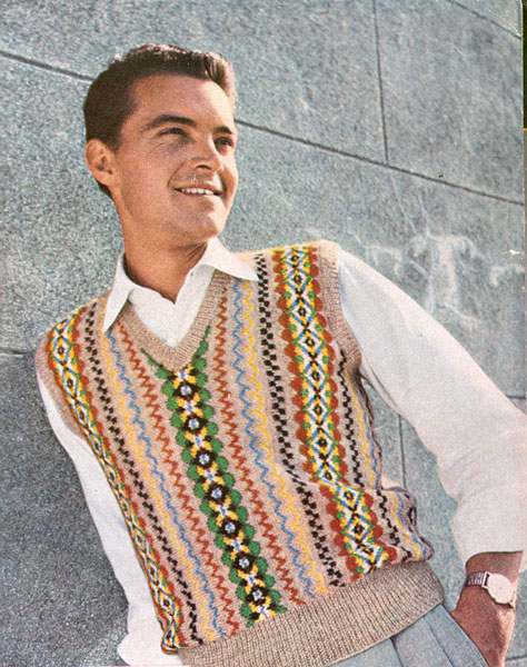 Vintage Mens Fair Isle knitting patterns available from Fab40s.co.uk