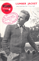 vintage mans zip jacket knitting pattern from 1940s to fit 40-42 inch chest in 4ply