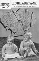 vintage bestway 1101 baby cardigan knitting pattern from 1940s