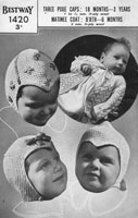 bestway 1420 baby hats and matinee jacket knitting pattern from wartime 1940s