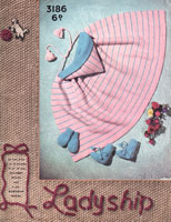 vintage baby knitting pattern from 1950 cape