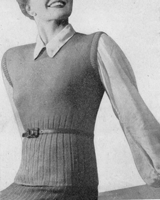 vintage knitting pattern for ladies slipover or tank top knitting pattern 1940s
