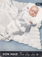 vintage baby knitting pattern 1950 including shawl