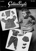vintage golden eagle baby knitting pattern parma set and dress set 1940s