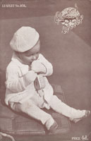 vintage baby knitting pattern pramset with beret 1940s