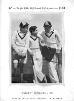 vintage boys knitting pattern for cricket jumper 1940s