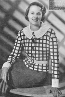 ladies check jumper coat knitting pattern from 1935