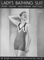 vintage knitting pattern for ladies bathing suit 1930s