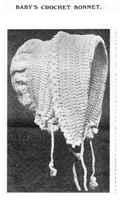 vintage baby croschet bonnet pattern from 1900 pattern book